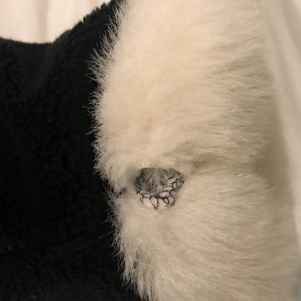 Corky & company made in the USA fluffy black girls jacket w white fluffy accents